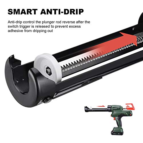 Dianamix Cordless Caulking Gun With Battery, 20V Electric Caulk And Adhesive Gun Kit,10Oz/300Ml,With Charger And 2.0 Ah Li-Battery,Cartridge Gun With Swivel Carriage 8504C #TOP3