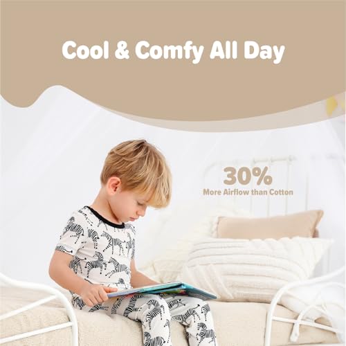 Image of Kids 2-Piece So Soft Playtime Set-Lightweight Viscose from Bamboo Short Sleeve Top&Leggings for Toddler Boy & Girls