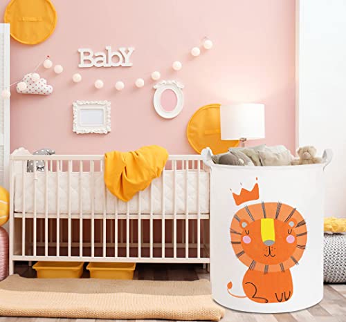 Hkec Lion Hamper,Baby Laundry Basket, Waterproof Dirty Clothes Hamper,Kids Toy Storage Bins, Gift Baskets,Bedroom,Boy Nursery Laundry Basket (Lion) #TOP3