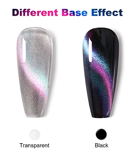 5D Cat Eye Gel Nail Polish Holographic Auroras Nail Art Gel Polish 15Ml/0.5Fl Oz Galaxy Shiny Nail Polish With Magnetic Stick #TOP1