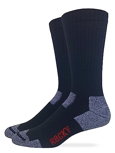 Rocky Mens Ultra Dri Full Cushion Mid Calf Boot Socks 2 Pair Pack (as1, alpha, x_l, regular, regular, Black)