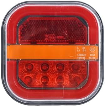 LED Trailer Tail Lights, Truck Brake Tail Lights 24V Universal Turn Signal Stop Reverse Taillights for RV Truck Trailer Boat, Red and Amber, 2pcs