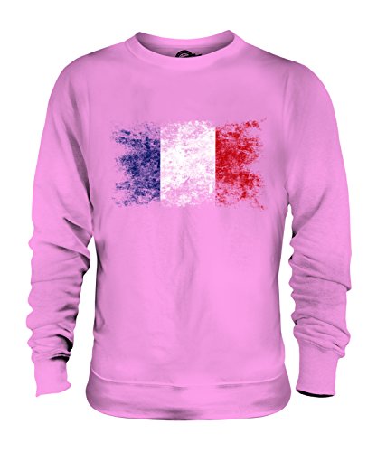 Sweat-shirt France drapeau délavé pull unisexe homme femme look vintage