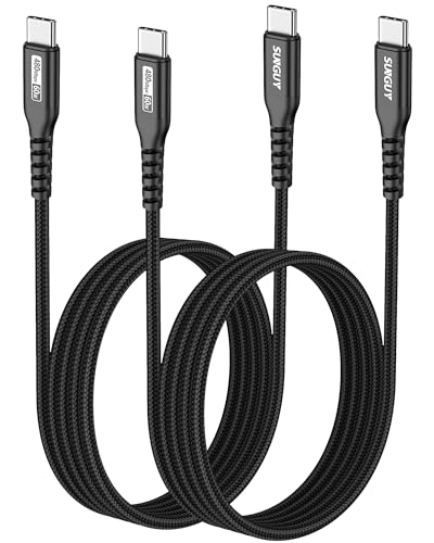 SUNGUY USB Type C ケーブル 1.5M 【2本組】 PD対応 60W 急速充電 USB C to USB C ケーブル Type C to C ケーブル USB2.0高速データ転送 iPhone15/15Pro Galaxy S22 ultra/iPad Pro/ipad air/MacBook Air/MacBook Proなどのタイプｃ機種に対応 1.5m ブラック
