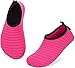 SAGUARO Enfant Chaussures Aquatiques Fille Garçon Chaussons de Plongée Chaussettes d'eau pour Sports Nautiques Piscine et Plage Natation Surf Voile Mer Rivière(033 Rose, 34/35 EU)