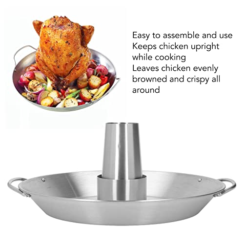 Tytoge Stainless Steel Poultry Roaster Beer Can Chicken Holder, Beer Can Chicken Roaster Rack Reusable 430 Stainless Steel Bbq Roasting Pan For Home #TOP3