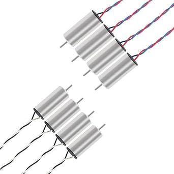 8Pcs 716 Coreless Brushed Motor 2 Sets 7x16mm 4CW 4CCW Coreless Motor 19000KV 45000 RPM Brushed Motors with JST-1.25 Connector for Micro FPV Tiny Whoop RC Quadcopter Drone Motor