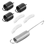 Washing Machine Suspension Spring Kit, 3 pcs WP63907 Suspension Spring & 3 pcs 285744 Tub Wear Pad & 1 pcs W10250667 Counterweight Counter Balance, Compatible with Whirlpool/Maytag/Kenmore Washers