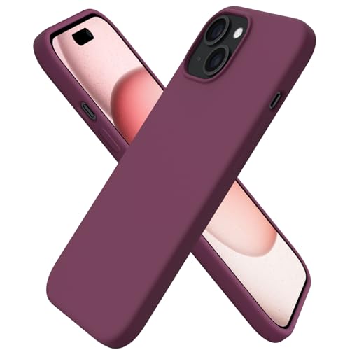 ORNARTO Compatible with iPhone 15 Case 6.1, Slim Liquid Silicone 3 Layers Full Covered Soft Gel Rubber Phone Case, Anti-Scratch Shockproof Protective Cover 6.1 Inch, Wine Red by ORNARTO - Used condition - US$6.37
