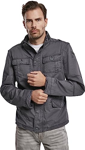 Image of Men's Stylish Weatherproof Active Everyday Outdoor Field Jacket with Stand-up Collar & Concealed Hood
