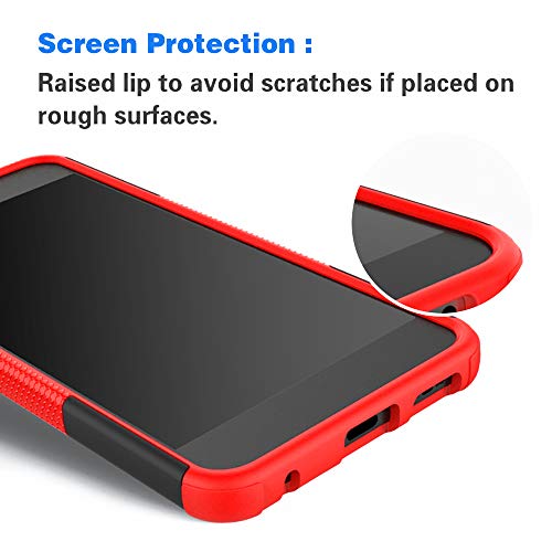 Phone Case For Moto Z4/Moto Z 4 Play/Motoz4 Force With Tempered Glass Screen Protector Cover And Hard Rugged Hybrid Cell Accessories Motorola 4Z Motoz4Cases Motoz4Play Xt1980-4 2019 Cases Black Red #TOP2