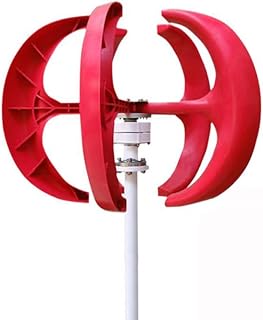 Windgenerator, 8000W vertikaler Achsen-Windturbinen-Generator for Haus 8KW 12V 24V 48V mit kleinem lärmarmem MPPT-Steuerpult Windmühle(Red with Controller,48V)
