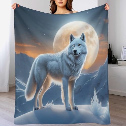Couverture plaid loup chaude et moelleuse pour soirées cocooning au salon - 2