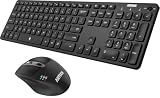 Arteck Universal Multi-Device Bluetooth Keyboard and Mouse Full Size Wireless Bluetooth Keyboard and Ergonomic Mouse Set for Windows, iOS, Android, Computer Desktop PC Laptop iPad Tablet Smartphone