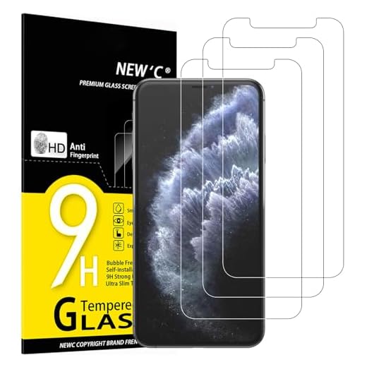 NEW'C 3 Stück für iPhone 11 Pro Max, XS Max für Panzerglas, Frei von Kratzern, 9H Härte, HD Displayschutzfolie, 0.33mm Ultra-klar, Ultrabeständig