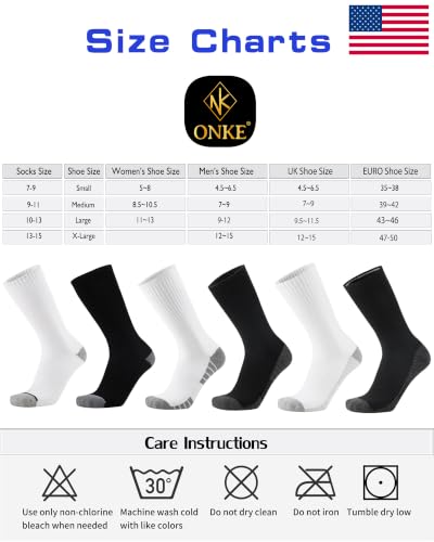 Image of ONKE Seamless Athletic Work Socks for Men Heavy Duty Boot Max Cushion Crew