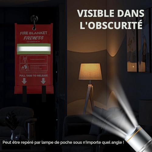 FIREWESS Lot de 1 Couverture Anti Feu Incendie, 100 * 100 cm Couverture Ignifuge pour Sécurité à Maison, Protection Ignifuge et Isolation Thermique en Fibre de Verre – vue 4
