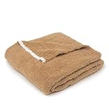 Barefoot Dreams Contrast Trim Throw Blanket 45" x 60" (Camel / White)