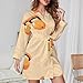 Orange Kettlebells Fitness Workout Fashion Robes for Women Knee Length Long Sleeved Nightgown Spa Bathrobe Soft Bath Robe S