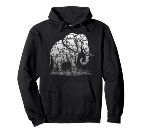 Image of Elephants Lover Men Women - Gray Elephant Pullover Hoodie