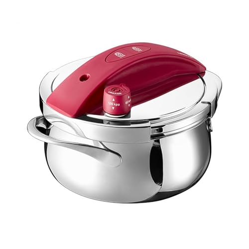 3L Mini Pressure Cooker | Exquisite Household 304 Stainless Steel | Thickened Multi-Cooker for Gas & Induction (Red)
