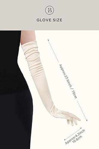 BABEYOND Satin Handschuhe für Damen Ellbogenhandschuhe Flapper Handschuhe 1920er Accessoires für Great Gatsby-Partys Opernbesuche Bälle Geburtstagsfeiern Champagner
