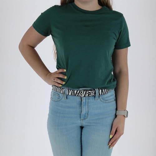 CTM Women's Leather 1 1/8 Inch Zebra Print Dress Belt4