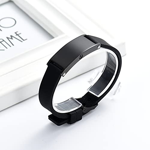 Imrsanl Cremation Bracelet for Ashes - Stainless Steel Urn Bracelet for Pet/Human Ashes - Genuine Leather Memorial Bangles Keepsake Ash Jewelry (Personalized)3