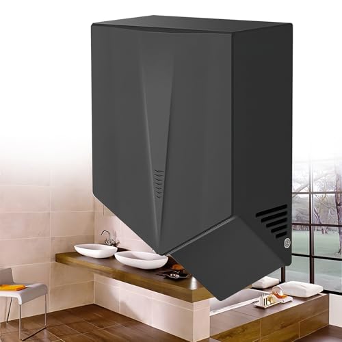 Secador de Manos de Aire Caliente de Alta Velocidad con Filtro HEPA, 3 Opciones de Color (Blanco, Negro, Gris). Secadores de Manos para Baños Comerciales, de Pared, Inducción Automática,Black