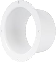 Vista 8 de Vent Systems Brida de conector de conducto de ventilación de aire blanco de 4 pulgadas, adaptador de tubo de ventilación de plástico HVAC con placa