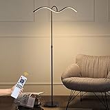 EIDEARAY Led Floor Lamp,30W Modern Reading Adjustable Standing Height 3 Colors and Stepless Brightness Standing Lamp with Remote Control & ‎Foot Switch for Living Room Bedroom Reading (Wave Shape)