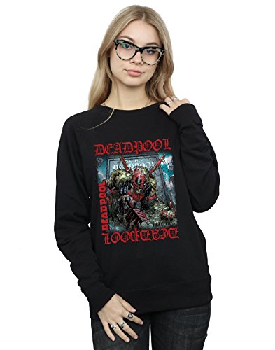 Marvel Women's Deadpool Here Lies Deadpool Sweatshirt X-Large Black