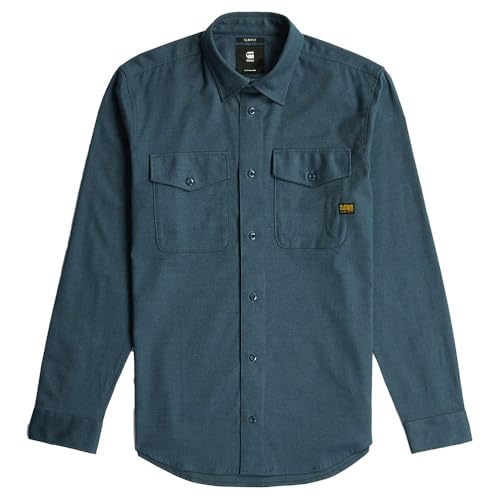 Miniatura 4 de G-Star Para Hombre Camisa Marine Slim, Multicolor Dk Sea Blue Micro Bt D24963-D787-G770 , L