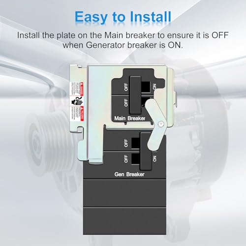 Kit de enclavamiento mecánico ECSBPK02 para generador, compatible con Siemens y Murray, para panel 15-125 Amp QP o MP para conmutar entre energía de red y de respaldo miniatura 5
