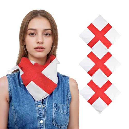 Image of Basic Sense St. George Bandana Bandanna 100% Cotton Biker Flag Headwear Scarf Handkerchief Saint England Day, 3pcs
