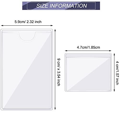 100 Self-Adhesive Index Card Holder For Business Cards, Clear Plastic Sticky Labels Holders For Storage Bins Toy Bins Scrapbooks, Organize And Protect Cards Photos Labels (2.32 X 3.54'', 1.85 X1.57'') #TOP1