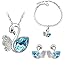 Produktbild Inception Pro Infinite - Schmuckset - DREI Teile - Halskette - Armband - Damenarmband - Ohrringe - Schwan - Blaue Farbe