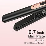 Small Flat Iron 0.7 Inch Mini Hair Straightener for Short Hair,Travel Flat Iron with Fast Heat Up,Dual Voltage Small Straightener for Bangs,Pixie Cut,Beard