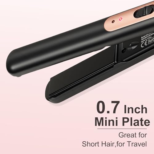 Mini Hair Straightener, Ceramic Mini Straighteners for Short Hair, Bangs, Small Straighteners Travel Hair Curler Tool Dual Voltage - Image 3