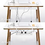 2 Packs Cable Management Tray Clamp Mounted, 40cm No Drill Under Desk Organizer for Wire Management Stackable Handle Metal Holder for Office Kitchen PC Home to Cover and Hide Power Strips