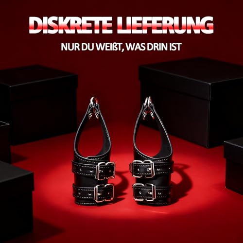 BDSM Bondage Set mit SM Handschellen Leder Stand Hängefesseln für Paare Erotische Handfesseln für Sexspiele Handcuffs für Bondage und Extremer Genuss mit Handfesseln