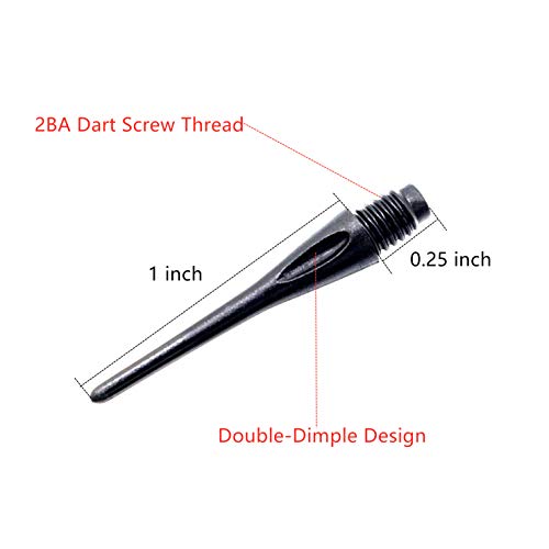 ROOBEEO 2BA Thread Plastic Tip Dart Points 500 Pack Soft Dart Tips Replacement Plastic Dart Tips with Case Dart Accessories Black