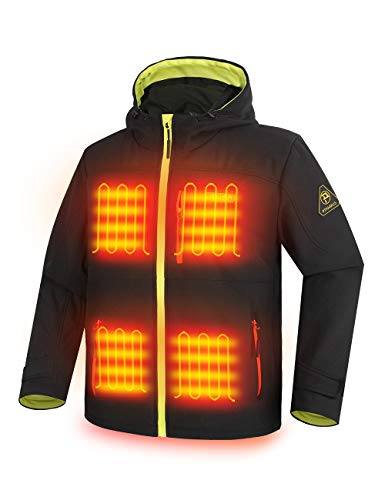 PTAHDUS Mens Heated Jacket Soft Shell, Heated Performance Jacket Soft Shell with Hand Warmer (Medium, Includes 7.4V Battery Pack)