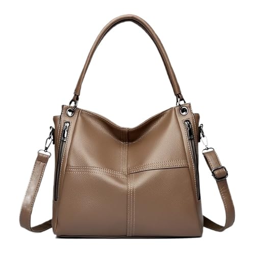 Sac à main en cuir PU pour femme style grand cabas uni porté épaule pour le travail