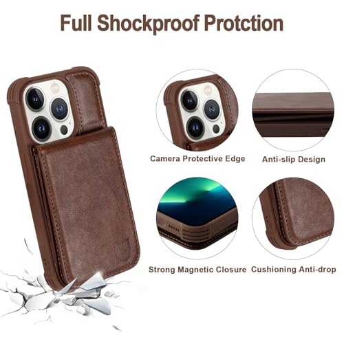 VANAVAGY Wallet Case for iPhone 13 Pro Max 6.7 inch, Brown - image 3