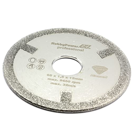 Disco da taglio diamantato diamantato, diametro 65 x 15 mm, mini sega circolare manuale per Bosch Multi PKS 16 ceramica