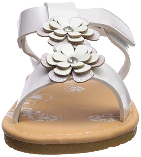 Josmo Girl's Naomi Flat Sandal, White, 11 Medium US Little Kid2