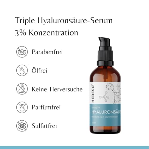 Hyaluron-Serum Hebeso mit Triple Hyaluronsäure 3% Konzentration