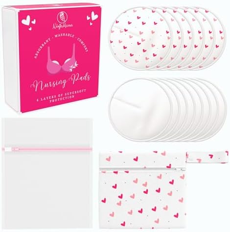 Ninja Mama Super Soft Organic Bamboo 4 Layer Washable Breast Pads