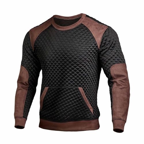 Sweat-shirt homme manches longues texturées et col rond pour automne